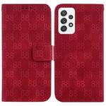 For Samsung Galaxy A52 5G / 4G Double 8-shaped Embossed Leather Phone Case(Red)