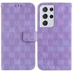 For Samsung Galaxy S21 Ultra 5G Double 8-shaped Embossed Leather Phone Case(Purple)