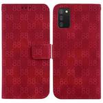 For Samsung Galaxy A02s EU 166.5mm Double 8-shaped Embossed Leather Phone Case(Red)