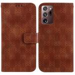 For Samsung Galaxy Note20 Ultra Double 8-shaped Embossed Leather Phone Case(Brown)