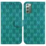 For Samsung Galaxy Note20 Double 8-shaped Embossed Leather Phone Case(Green)