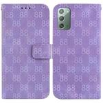 For Samsung Galaxy Note20 Double 8-shaped Embossed Leather Phone Case(Purple)