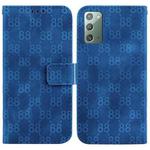 For Samsung Galaxy Note20 Double 8-shaped Embossed Leather Phone Case(Blue)