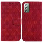 For Samsung Galaxy Note20 Double 8-shaped Embossed Leather Phone Case(Red)