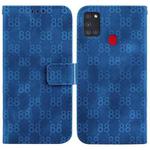 For Samsung Galaxy A21s Double 8-shaped Embossed Leather Phone Case(Blue)
