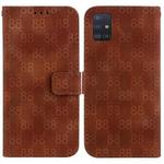 For Samsung Galaxy A51 5G Double 8-shaped Embossed Leather Phone Case(Brown)