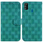 For Samsung Galaxy M30s / M21 Double 8-shaped Embossed Leather Phone Case(Green)