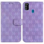 For Samsung Galaxy M30s / M21 Double 8-shaped Embossed Leather Phone Case(Purple)