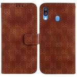 For Samsung Galaxy A40 Double 8-shaped Embossed Leather Phone Case(Brown)