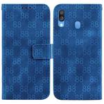 For Samsung Galaxy A40 Double 8-shaped Embossed Leather Phone Case(Blue)