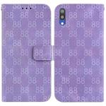For Samsung Galaxy A10 / M10 Double 8-shaped Embossed Leather Phone Case(Purple)
