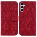 For Samsung Galaxy A15 Double 8-shaped Embossed Leather Phone Case(Red)