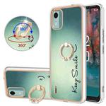 For Nokia C12 Electroplating Dual-side IMD Phone Case with Ring Holder(Smile)