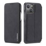 LC.IMEEKE Hon Ancient Series Flip Leather Phone Case For iPhone 15(Black)