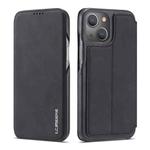 LC.IMEEKE Hon Ancient Series Flip Leather Phone Case For iPhone 15 Plus(Black)
