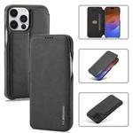 For iPhone 16 Plus LC.IMEEKE Hon Ancient Series Flip Leather Phone Case(Black)