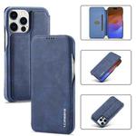 LC.IMEEKE Hon Ancient Series Flip Leather Phone Case For iPhone 15 Pro Max(Blue)