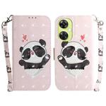 For OnePlus Nord CE 3 Lite/Nord N30 3D Colored Horizontal Flip Leather Phone Case(Heart Panda)