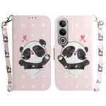 For OnePlus Nord CE4 5G 3D Colored Horizontal Flip Leather Phone Case(Heart Panda)