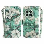 For OnePlus Ace 3 Pro 3D Colored Horizontal Flip Leather Phone Case(Watercolor Flower)