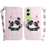 For OnePlus Nord CE4 Lite 3D Colored Horizontal Flip Leather Phone Case(Heart Panda)