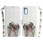 For Sony Xperia 5 V 3D Colored Horizontal Flip Leather Phone Case(Pug)