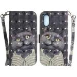 For Sony Xperia 5 V 3D Colored Horizontal Flip Leather Phone Case(Hug Cat)