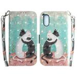 For Sony Xperia 5 V 3D Colored Horizontal Flip Leather Phone Case(Black White Cat)