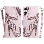 For Sony Xperia 10 VI 3D Colored Horizontal Flip Leather Phone Case(Butterfly High-heeled)