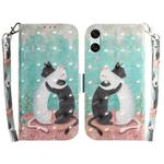 For Sony Xperia 10 VI 3D Colored Horizontal Flip Leather Phone Case(Black White Cat)