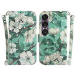For Sony Xperia 1 VII 3D Colored Horizontal Flip Leather Phone Case(Watercolor Flower)