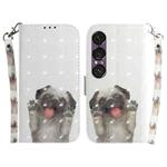 For Sony Xperia 1 VII 3D Colored Horizontal Flip Leather Phone Case(Pug)