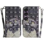 For Sony Xperia 1 VII 3D Colored Horizontal Flip Leather Phone Case(Hug Cat)