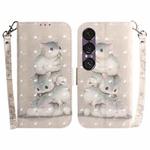 For Sony Xperia 1 VII 3D Colored Horizontal Flip Leather Phone Case(Squirrels)