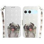 For Sony Xperia 10 VII 3D Colored Horizontal Flip Leather Phone Case(Pug)