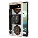 For Google Pixel 6a Electroplating Dual-side IMD Phone Case(Retro Radio)