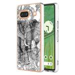 For Google Pixel 7a Electroplating Dual-side IMD Phone Case(Totem Elephant)