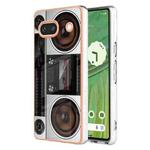 For Google Pixel 7a Electroplating Dual-side IMD Phone Case(Retro Radio)