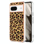 For Google Pixel 8 Electroplating Dual-side IMD Phone Case(Leopard Print)