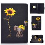 For Amazon Kindle Fire HD 8 (2020) Voltage Painted Pattern Tablet PC Protective Leather Case with Bracket & Card Slot & Sleep / Wake-up & Anti-skid Strip(Chrysanthemum Elephant)