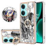 For OnePlus Nord CE 3 Lite / Nord N30 Electroplating Dual-side IMD Phone Case with Ring Holder(Totem Elephant)