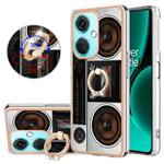 For OnePlus Nord CE 3 Lite / Nord N30 Electroplating Dual-side IMD Phone Case with Ring Holder(Retro Radio)