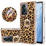 For OnePlus Nord N300 Electroplating Dual-side IMD Phone Case with Ring Holder(Leopard Print)