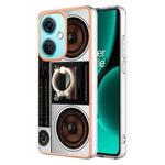 For OnePlus Nord CE 3 Electroplating Dual-side IMD Phone Case with Ring Holder(Retro Radio)