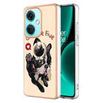 For OnePlus Nord CE 3 Electroplating Dual-side IMD Phone Case with Ring Holder(Lucky Dog)