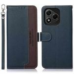 For Honor 400 Lite KHAZNEH Litchi Texture Leather RFID Phone Case(Blue)