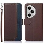 For Honor 400 Pro Global 160.8mm KHAZNEH Litchi Texture Leather RFID Phone Case(Brown)
