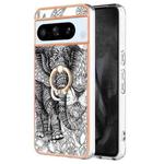 For Google Pixel 8 Pro Electroplating Dual-side IMD Phone Case with Ring Holder(Totem Elephant)