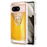 For Google Pixel 8 Electroplating Dual-side IMD Phone Case with Ring Holder(Draft Beer)