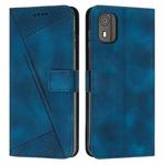 For Nokia C02 Dream Triangle Leather Phone Case with Lanyard(Blue)